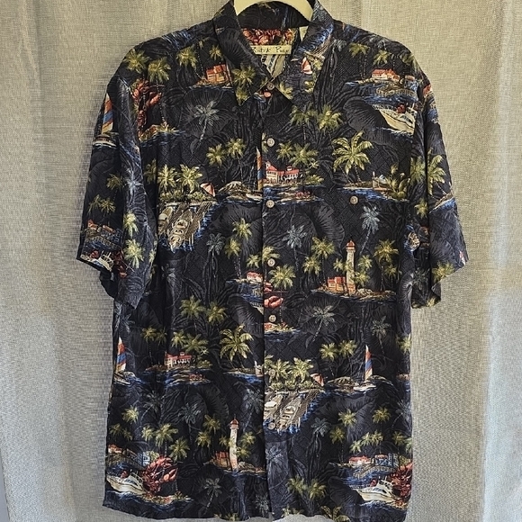 batik bay Other - Batik Bay Nautical Print Men's Casual Shirt sz L   I2 CL2025334